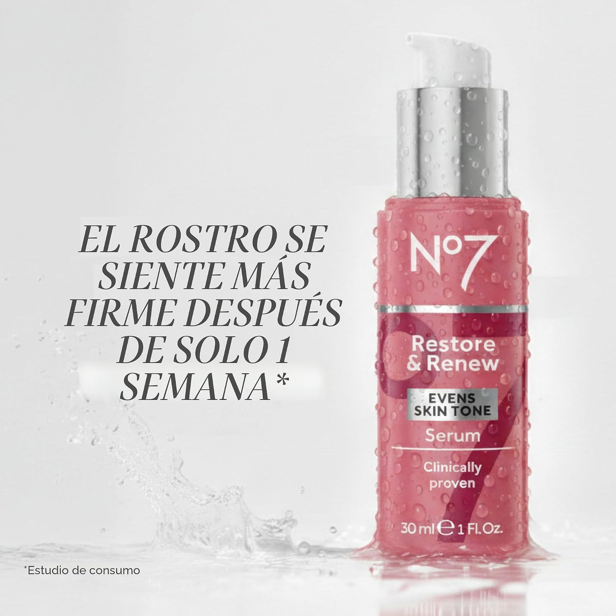 No7 Restore & Renew Sculpting Face & Neck Serum, 1 fl oz | Fórmula...