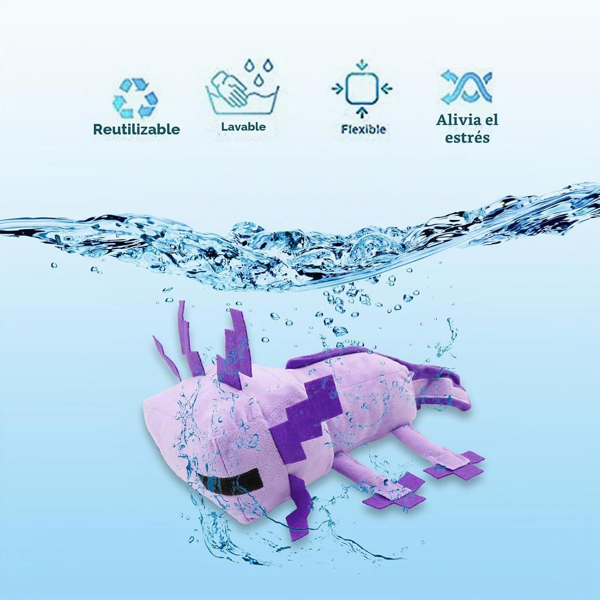 XSLWAN Peluche de Axolotl Azul, Peluche de Axolotl Verde, Peluche d...