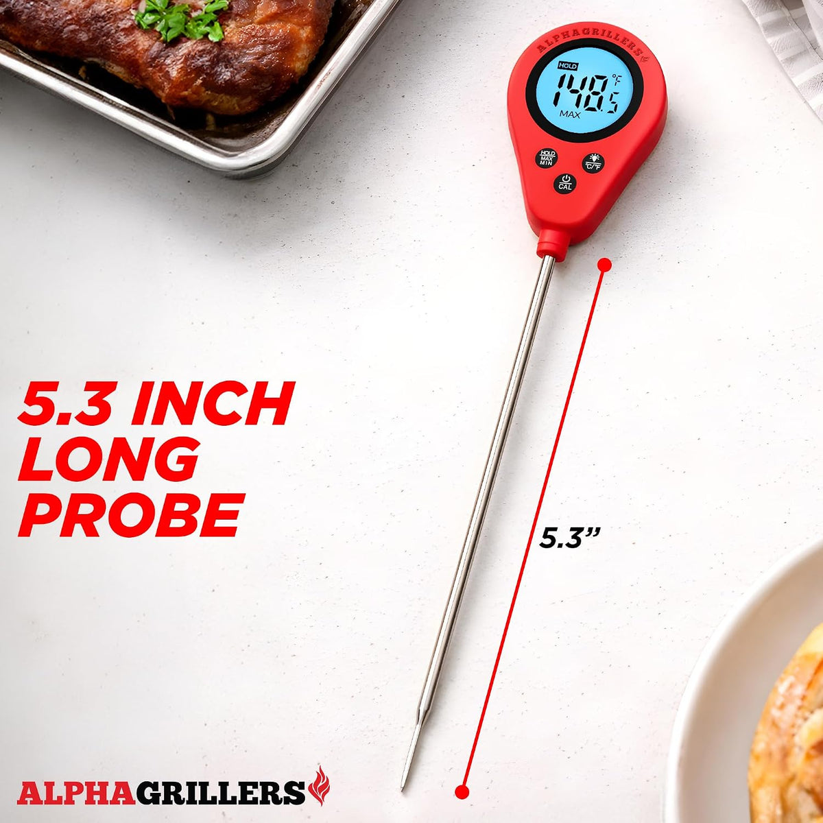 Alpha Grillers Termómetro de carne de lectura instantánea Sonda dig...
