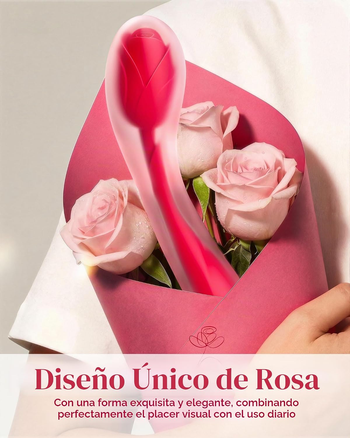 MOOLIGIRL Juguetes sexuales Rose para mujer, vibrador de silicona t...