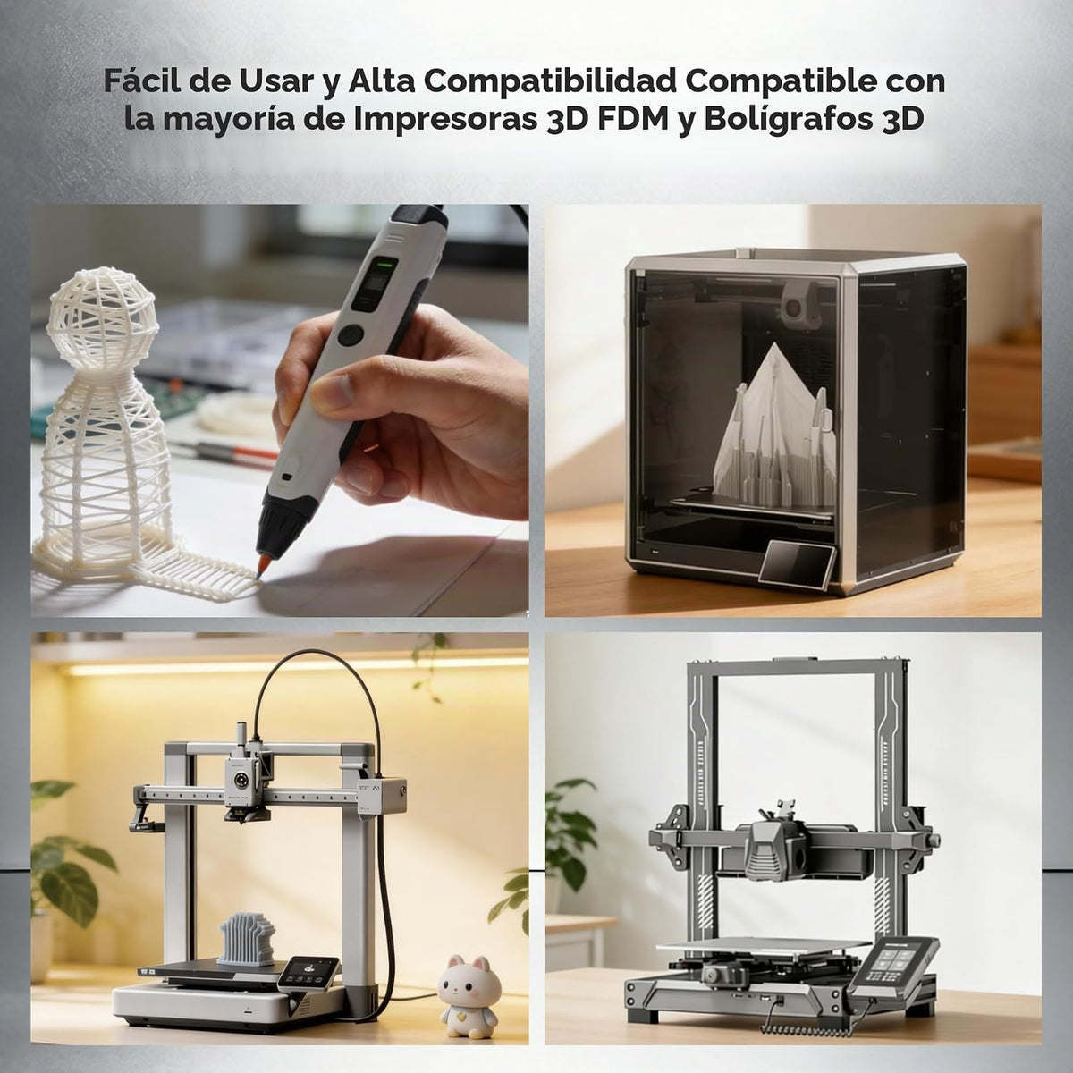 AMOLEN Paquete de filamento PLA para impresora 3D de ácido poliláct...