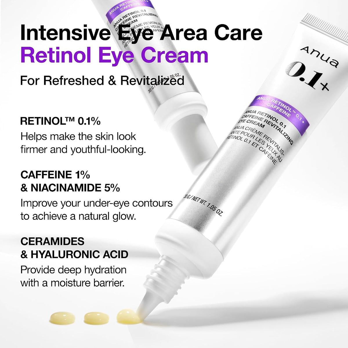 ANUA Retinol Trio | Máscara de ojos para ojos hinchados, ojeras y l...
