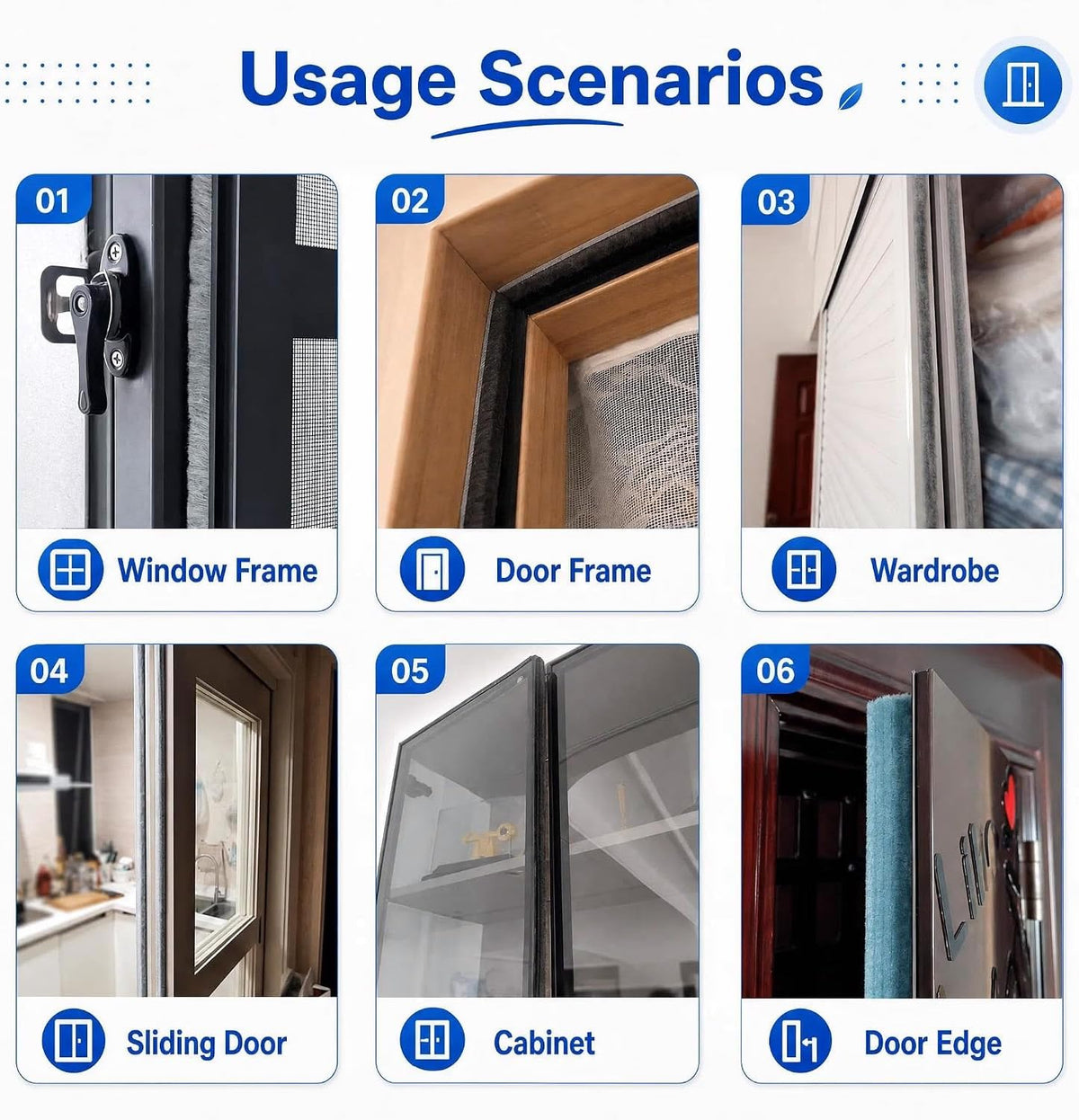 ZOMPAGO Burlete para puertas\/ventanas, cinta de sellado de pila |...