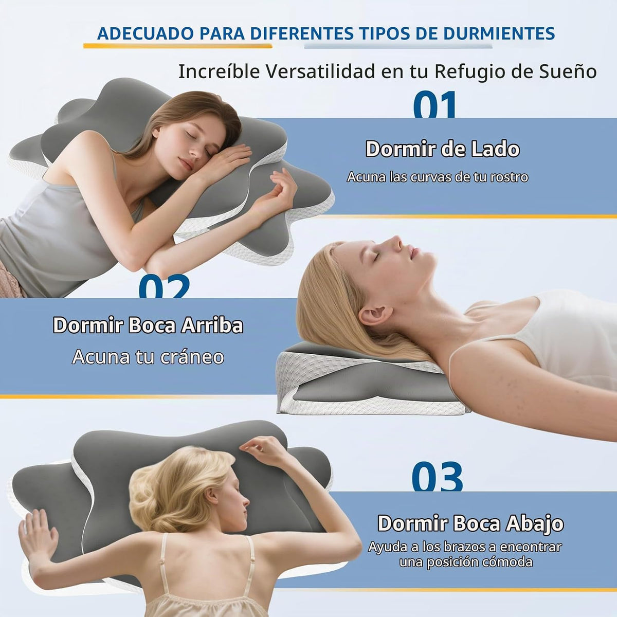 Almohada cervical para alivio del dolor de cuello y hombros, almoha...