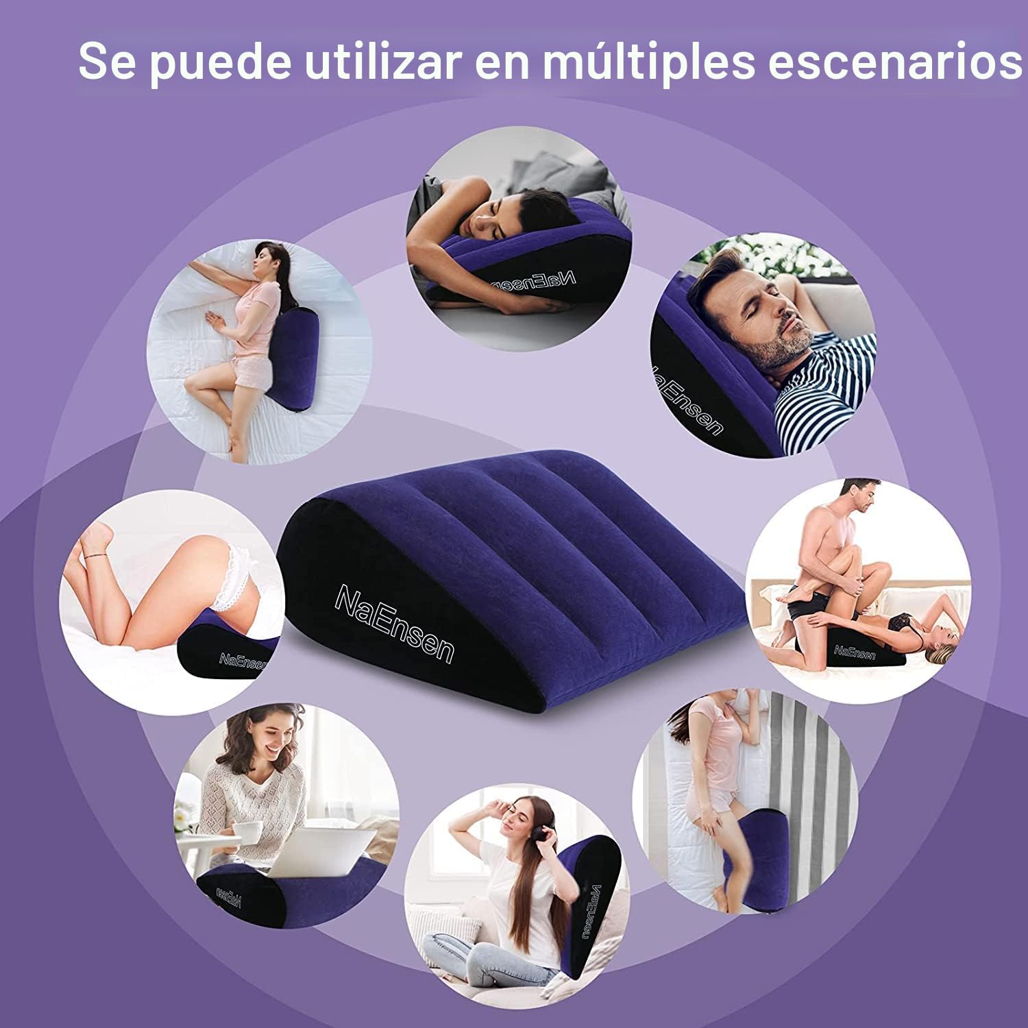 Sex Toys - Cojín de cuña con posición triangular, rampa inflable pa...