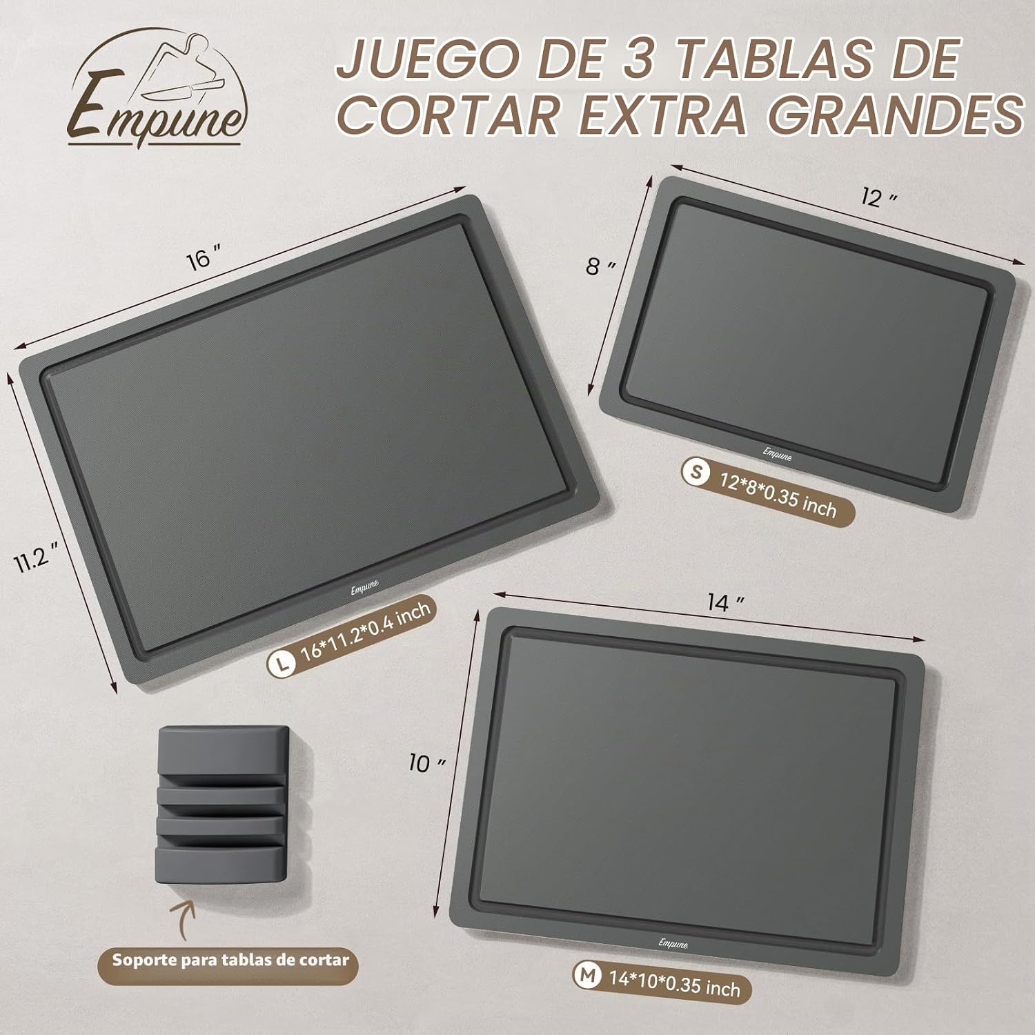 Empune - Juego de tablas de cortar de plástico, tablas de cortar de...