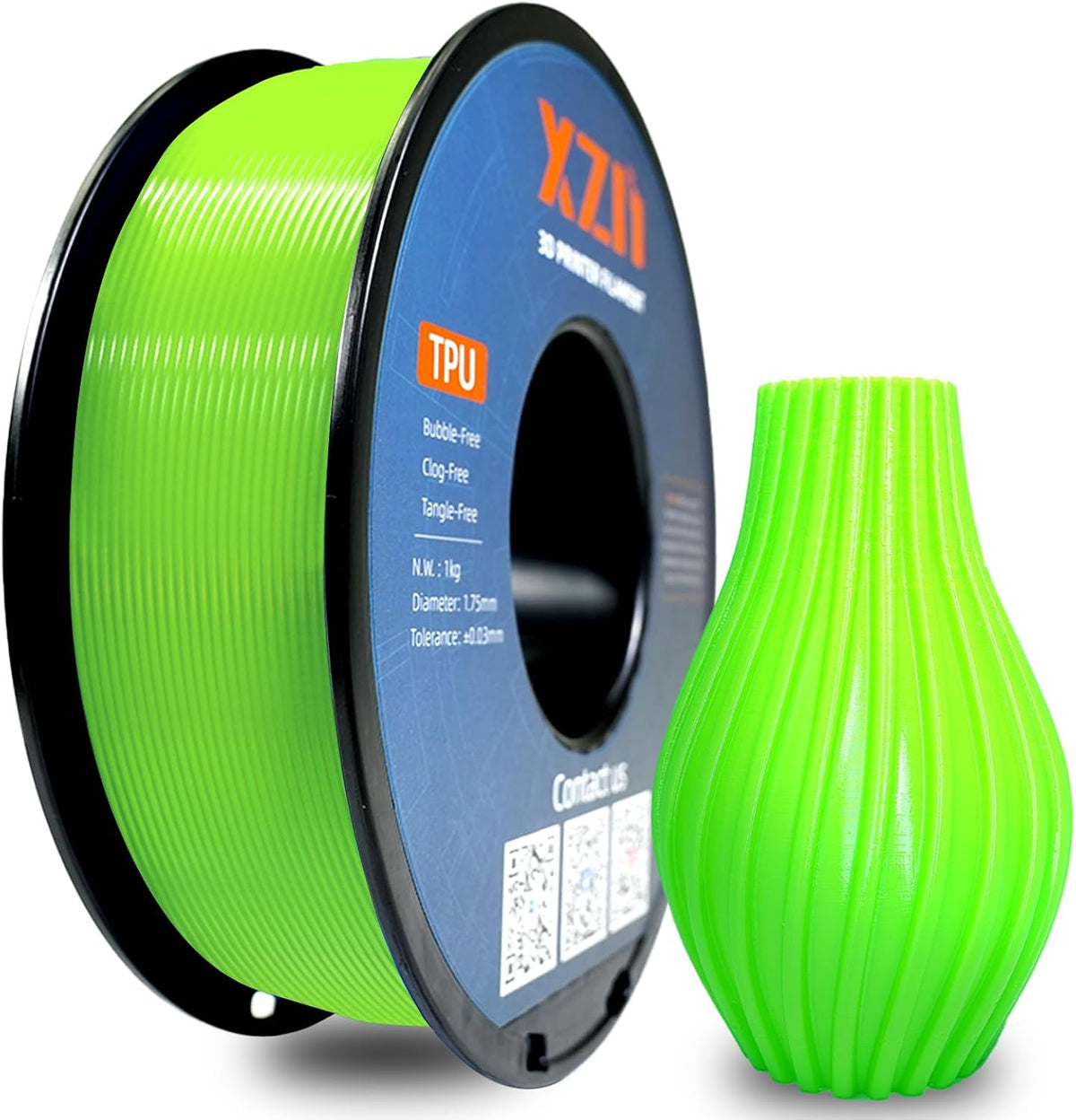 XZN Filamento PETG de 1,75 mm, consumibles de impresión de mayor du...