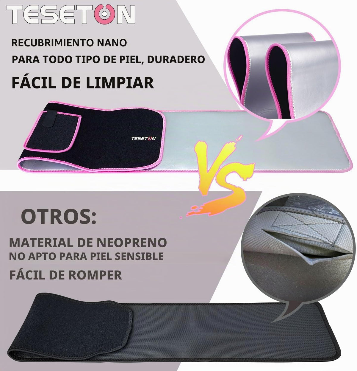 TESETON Entrenador de Cintura para Mujer y Hombre - Banda de Sudor...