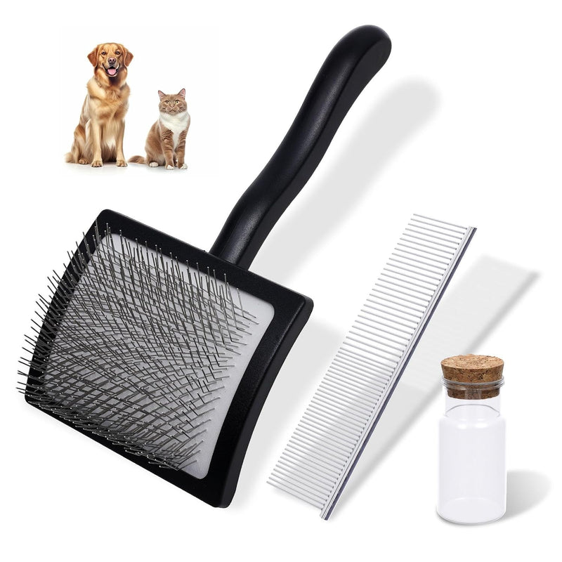 3 cepillos deslizantes para perros y peines de mascotas, cepillo pr...