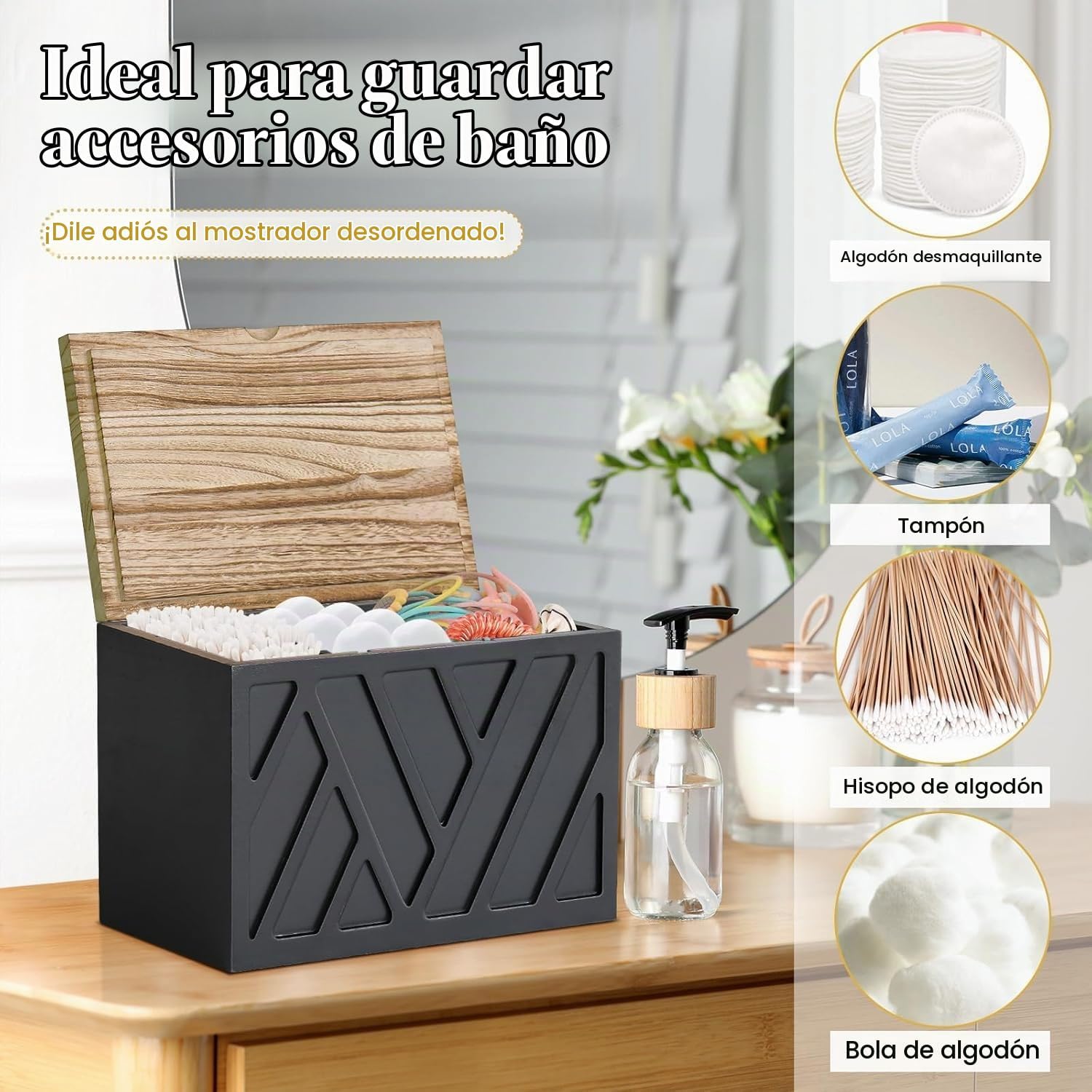 2 PIEZAS Soporte para Tampones para Decoración de Baño, Organizador...