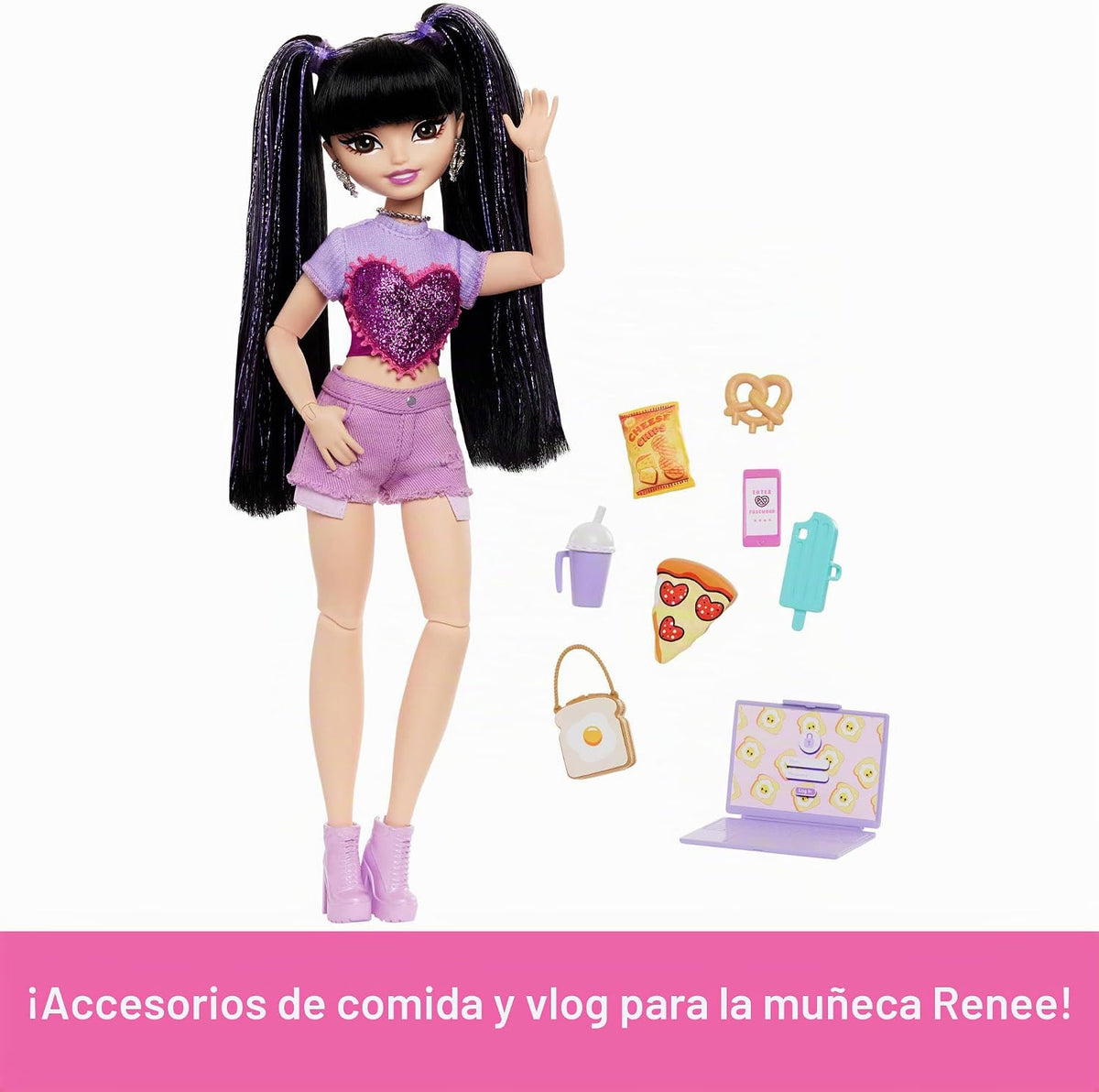 Muñeca y set de accesorios Barbie Dream Besties, Renee con cabello...