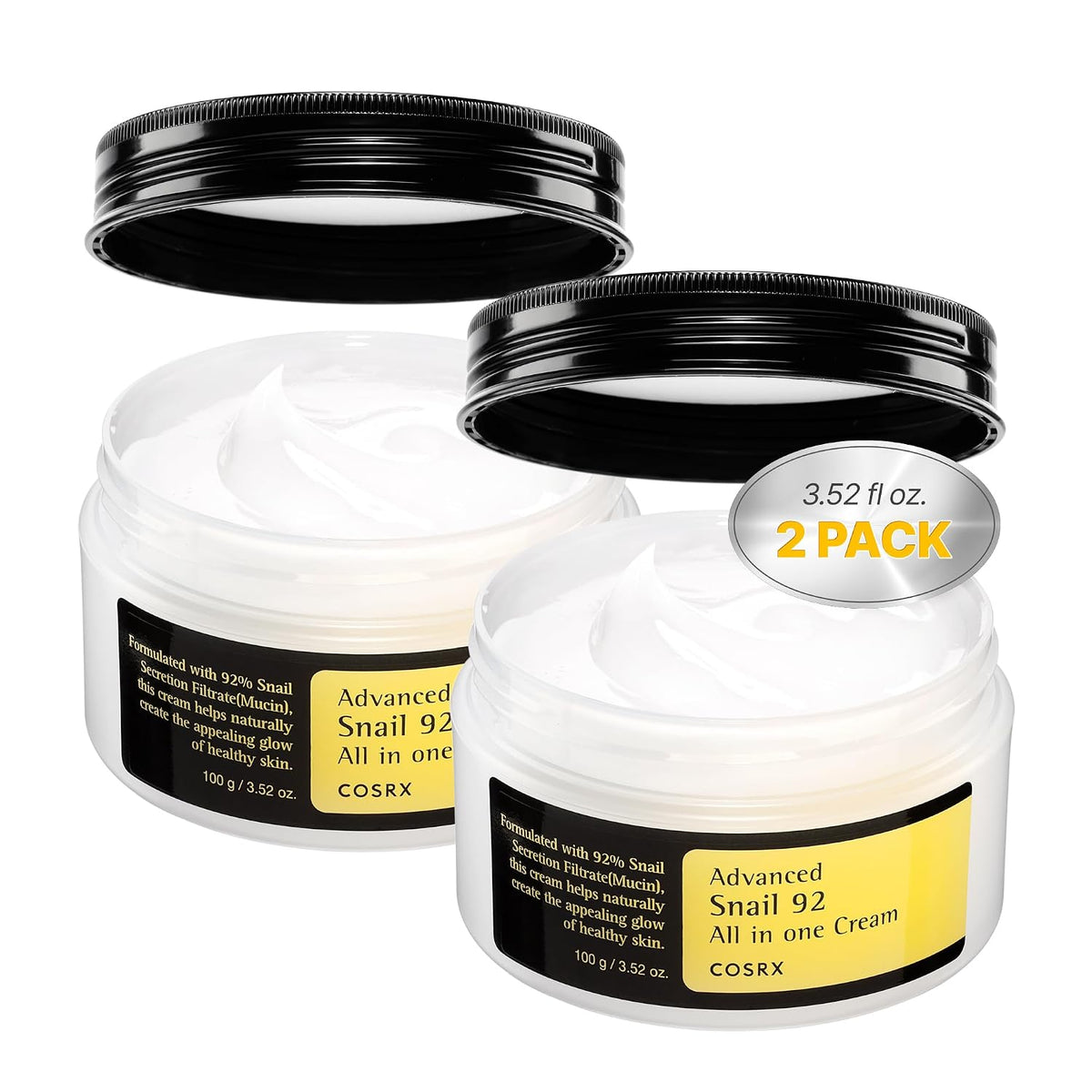 COSRX Caracol Mucin 92% hidratante facial paquete de 2 (3.52 onzas...