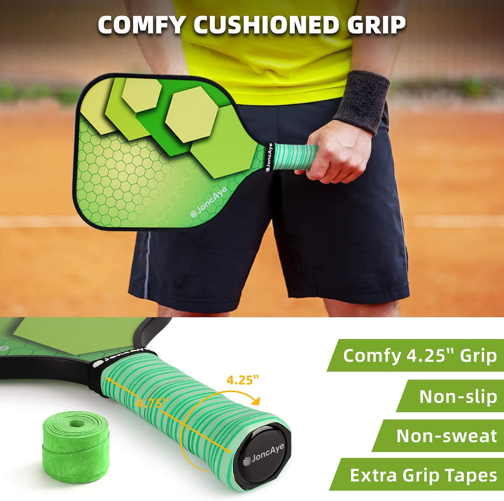JoncAye Juego de 4 o 2 paletas de Pickleball, raquetas de fibra de...