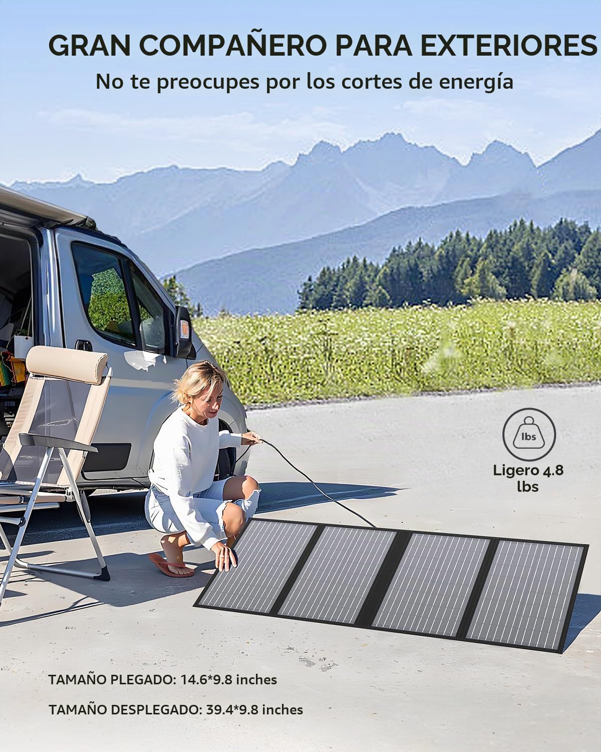 Los paneles solares portátiles 60W, cargador plegable del panel sol...
