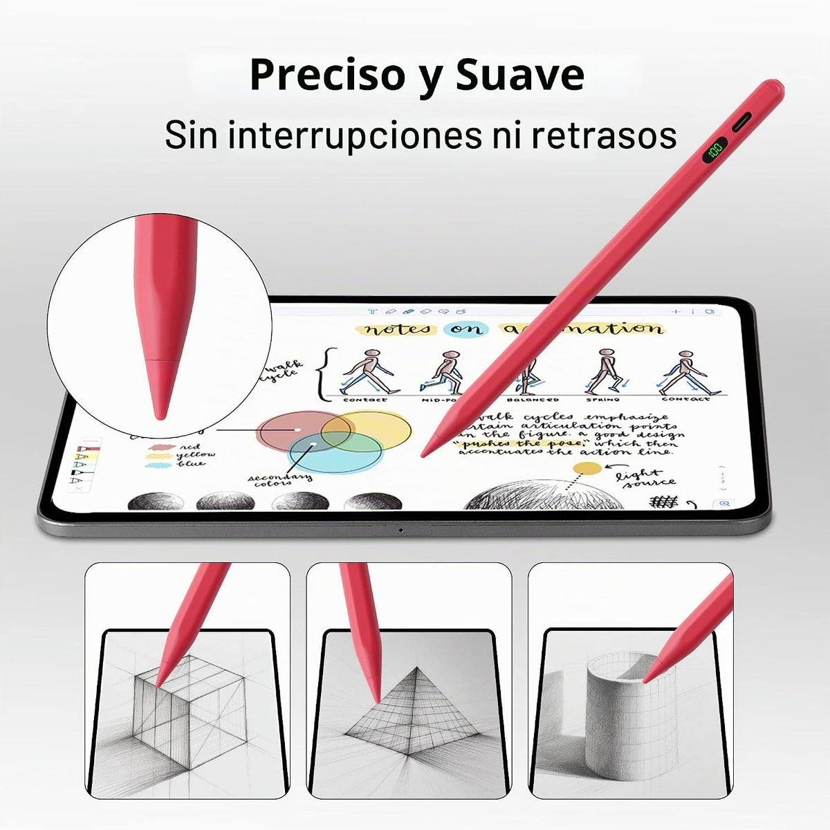 Lápiz para Apple Stylus Pen para iPad A16 2018-2026 Sensibilidad de...