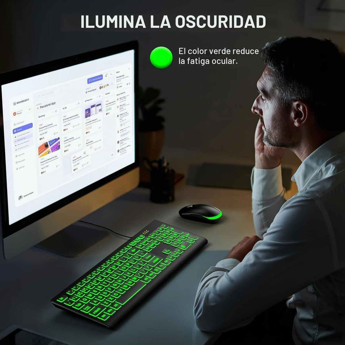 SABLUTE K11PRO Teclado retroiluminado de impresión grande, fuente 3...