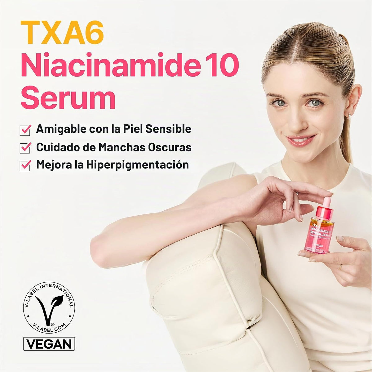 PURITO TXA 6% Niacinamida 10% Suero para pieles sensibles, 1.01 fl....