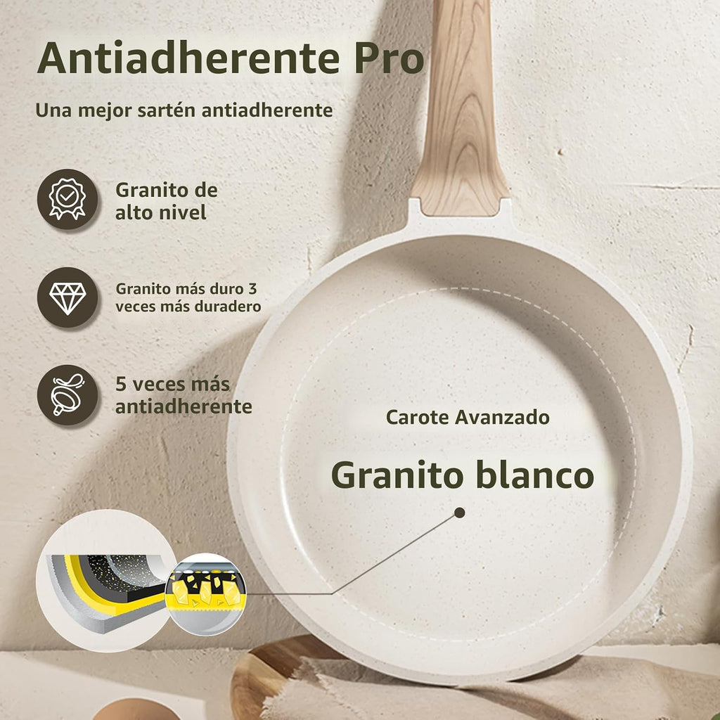 CAROTE - Juego de ollas y sartenes, juegos de utensilios de cocina...