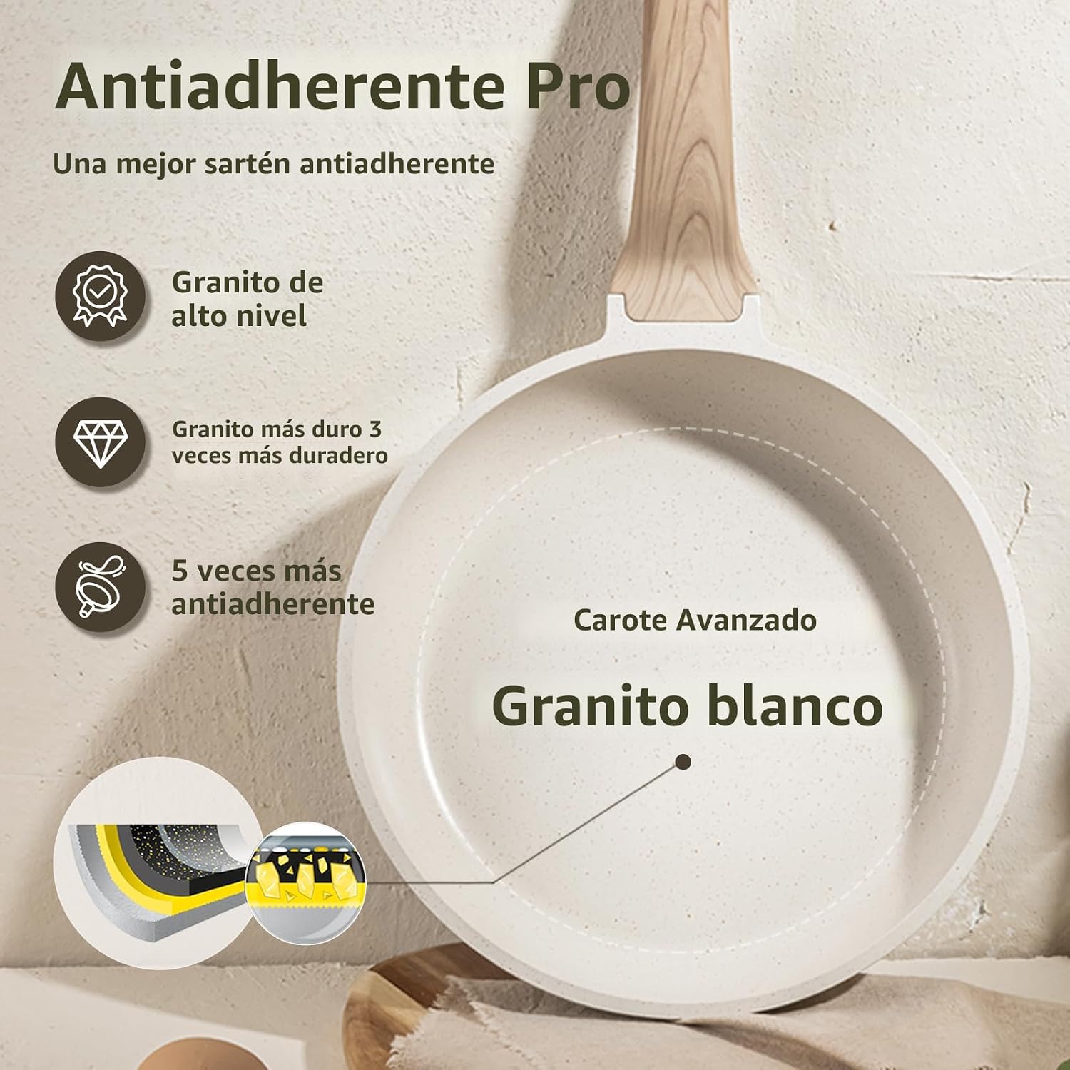 CAROTE - Juego de ollas y sartenes, juegos de utensilios de cocina...