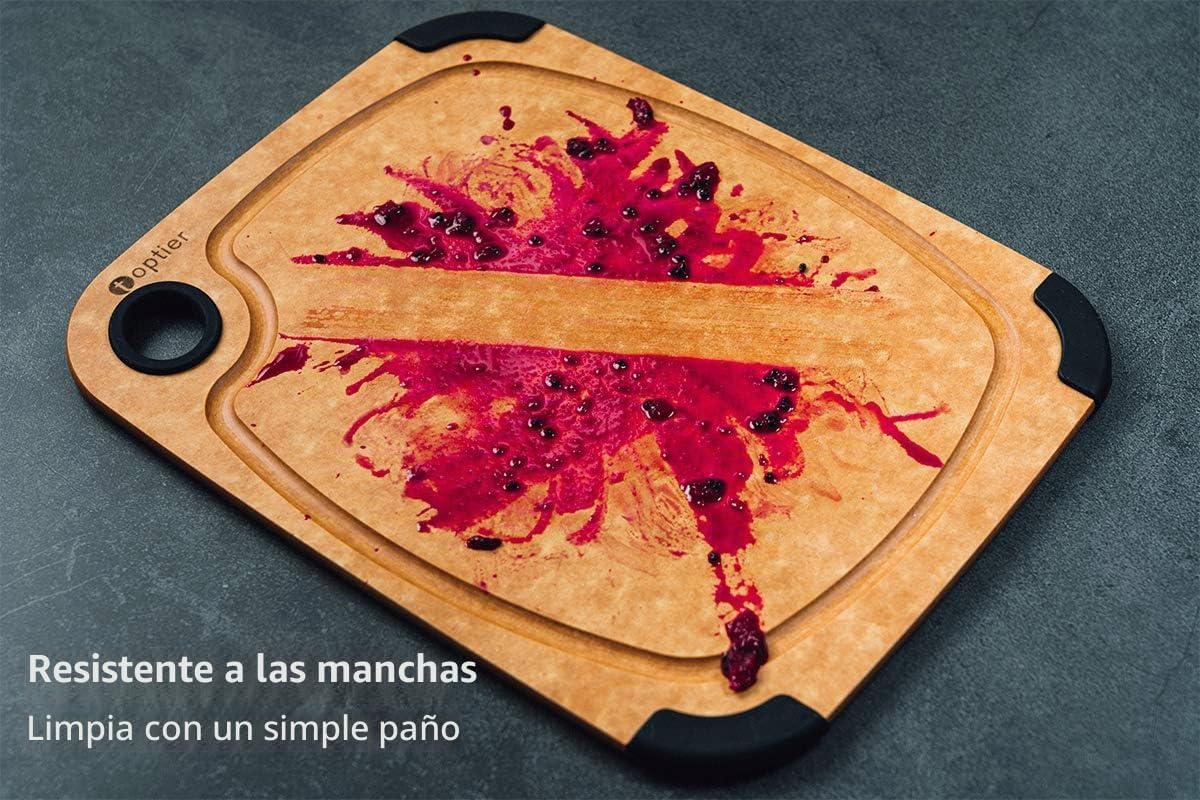 Tabla de cortar de fibra de madera Toptier para cocina - Antidesliz...