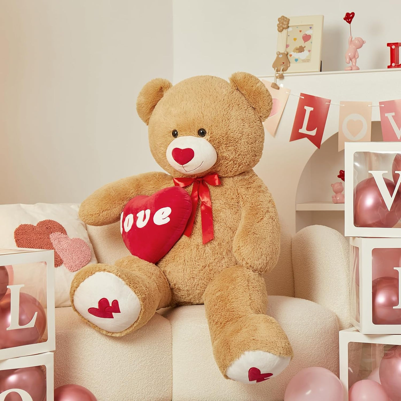 MorisMos Oso de peluche gigante con corazón, corazón de amor de 51...