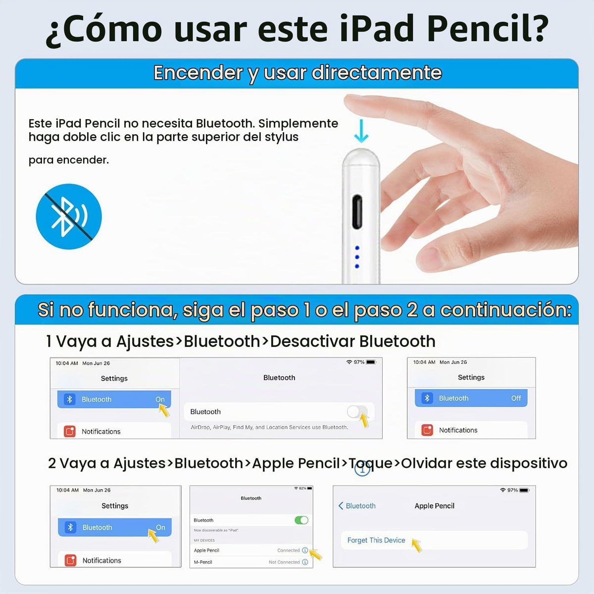 Lápiz capacitivo para Apple iPad (2026-2018), lápiz capacitivo de c...