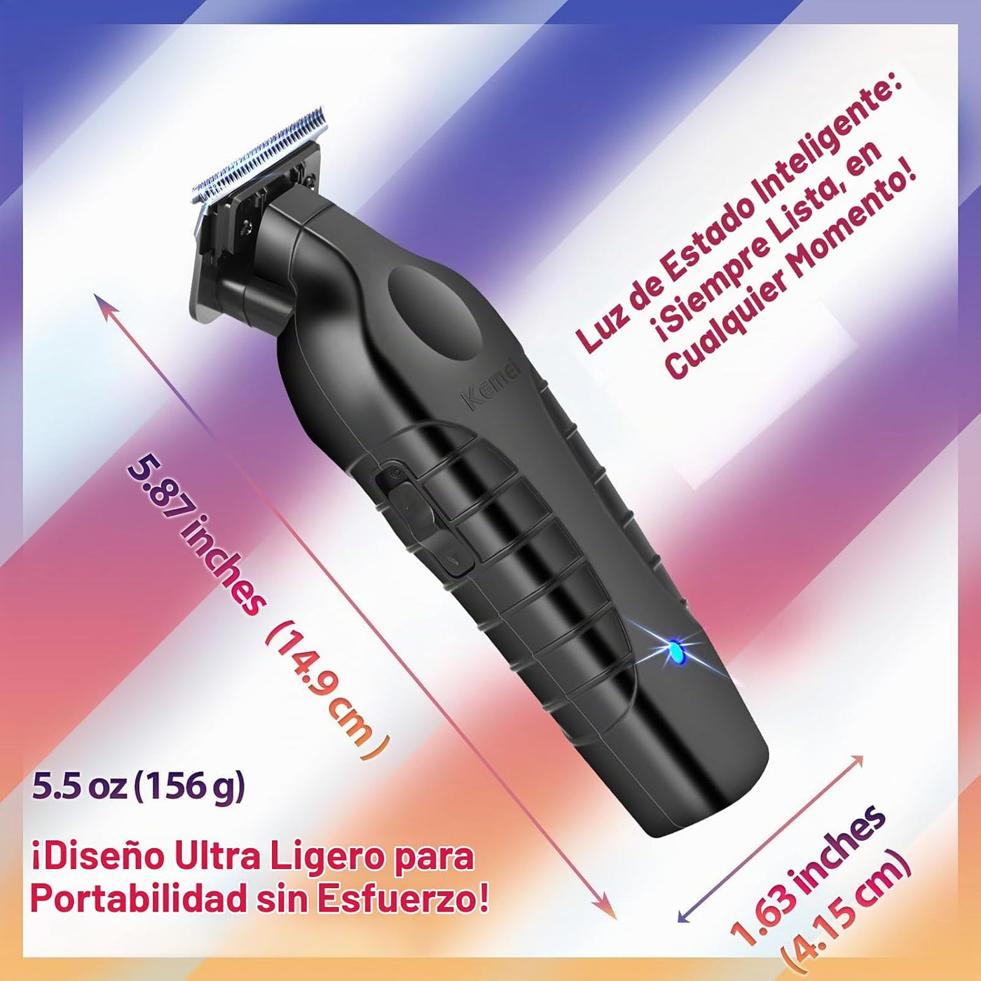 KEMEI 2299 - Cortadora de pelo inalámbrica para hombres, recortador...