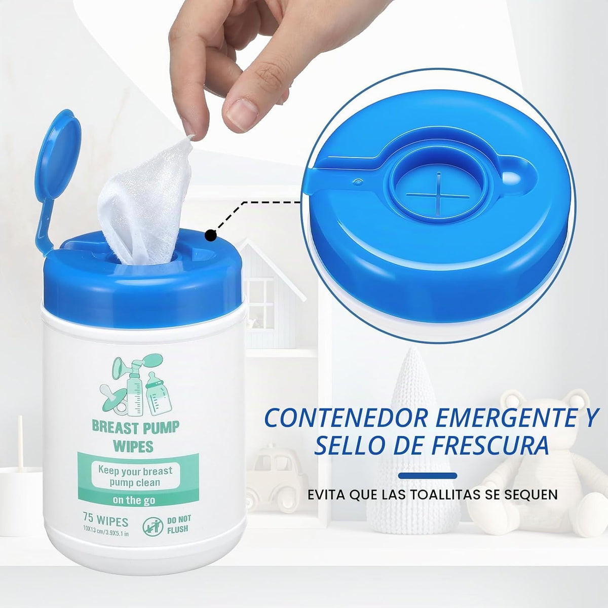 Paquete de 4 toallitas de limpieza para extractor de leche, 300 uni...