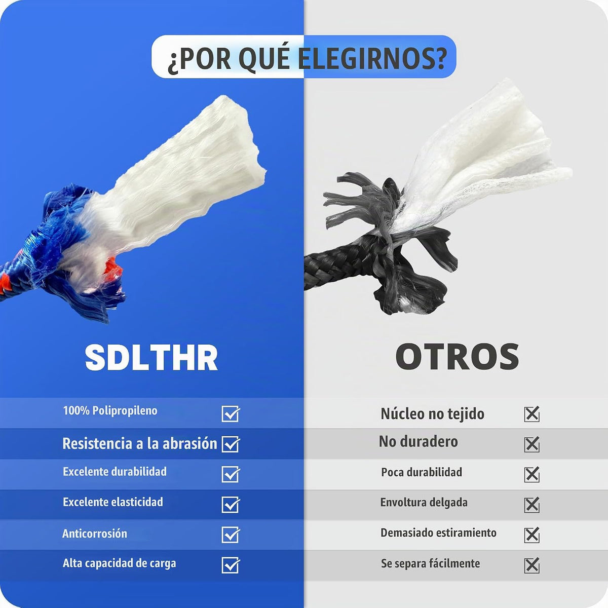 SDLTHR Cuerda de polipropileno trenzada de diamante de 3\/8 de pulg...