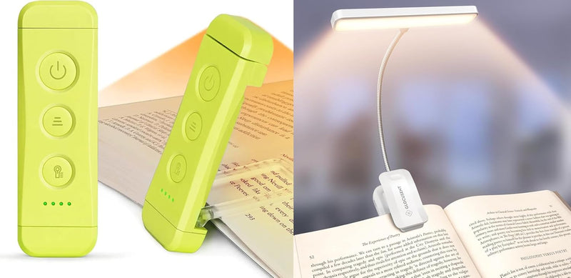 Glocusent Book Light Duo: 26 LED Wide Eye\u2011Lámpara de cuidado +...