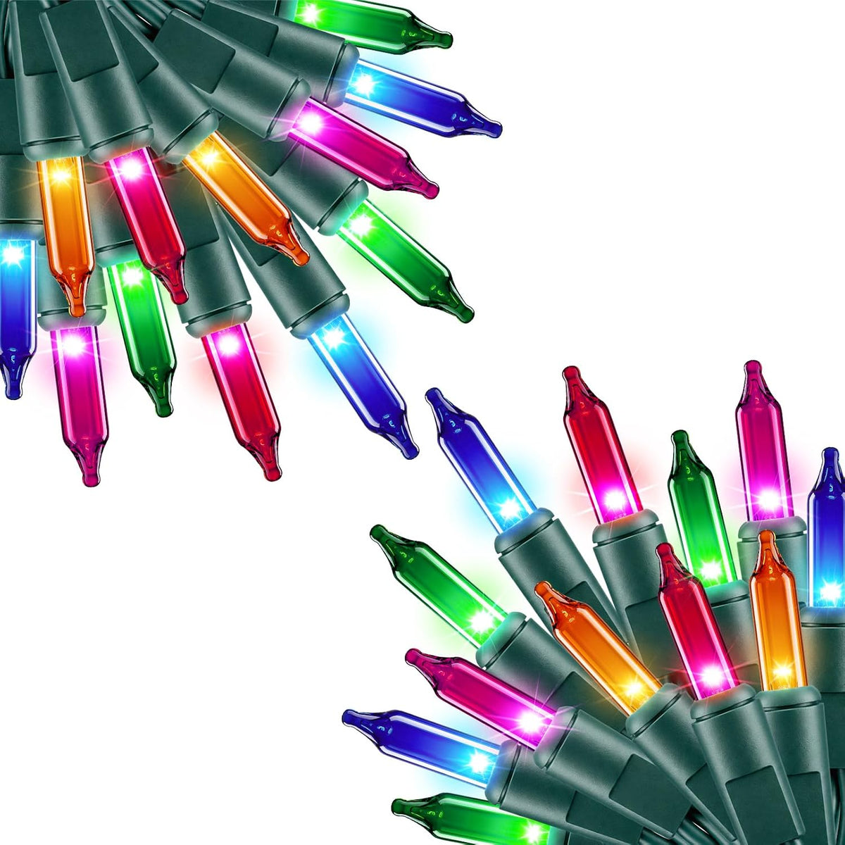 Minetom - Guirnalda de luces de Navidad transparentes, 2 unidades,...