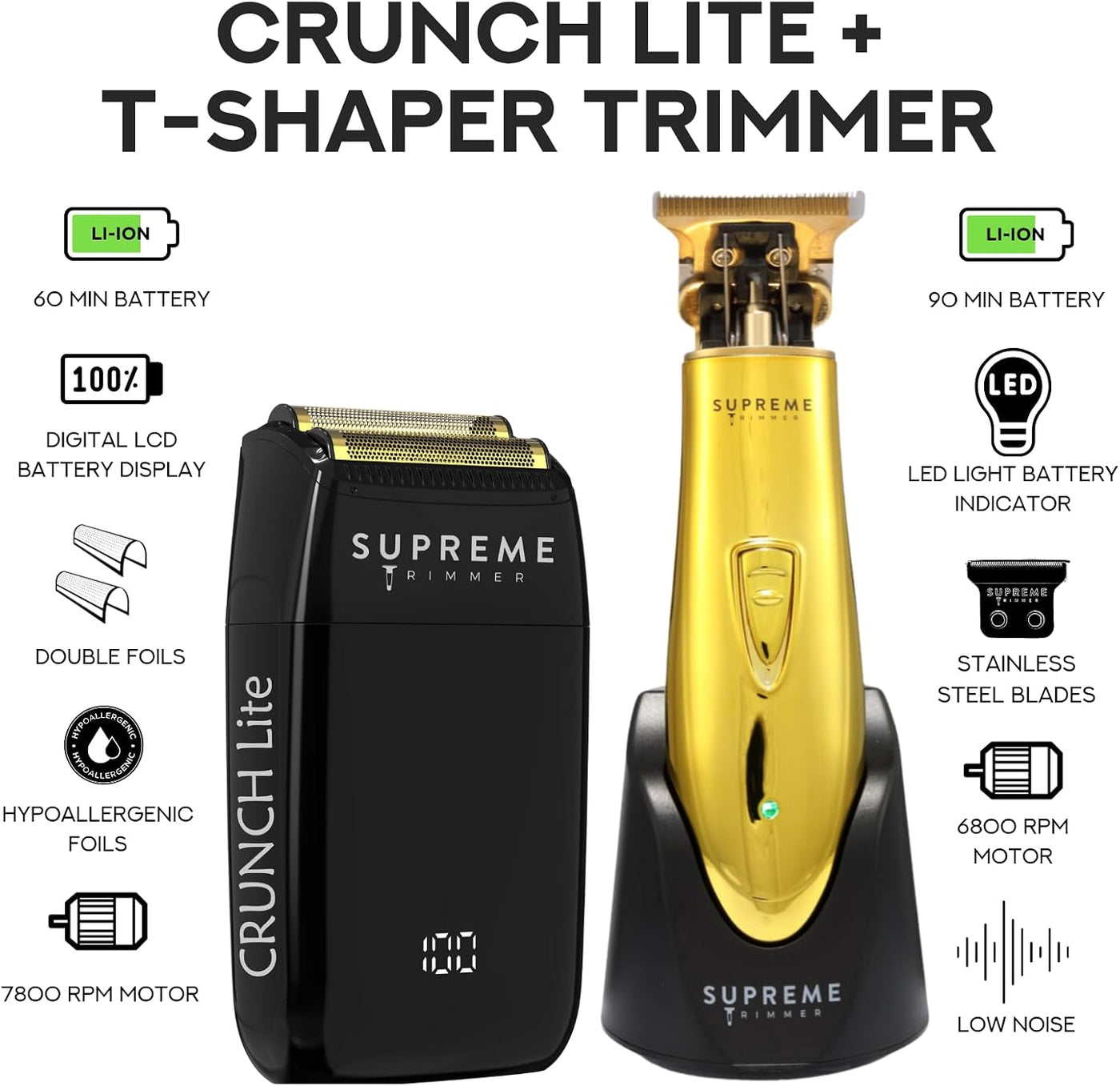 Supreme Trimmer 2-en-1 Crunch Lite afeitadora de láminas con recort...
