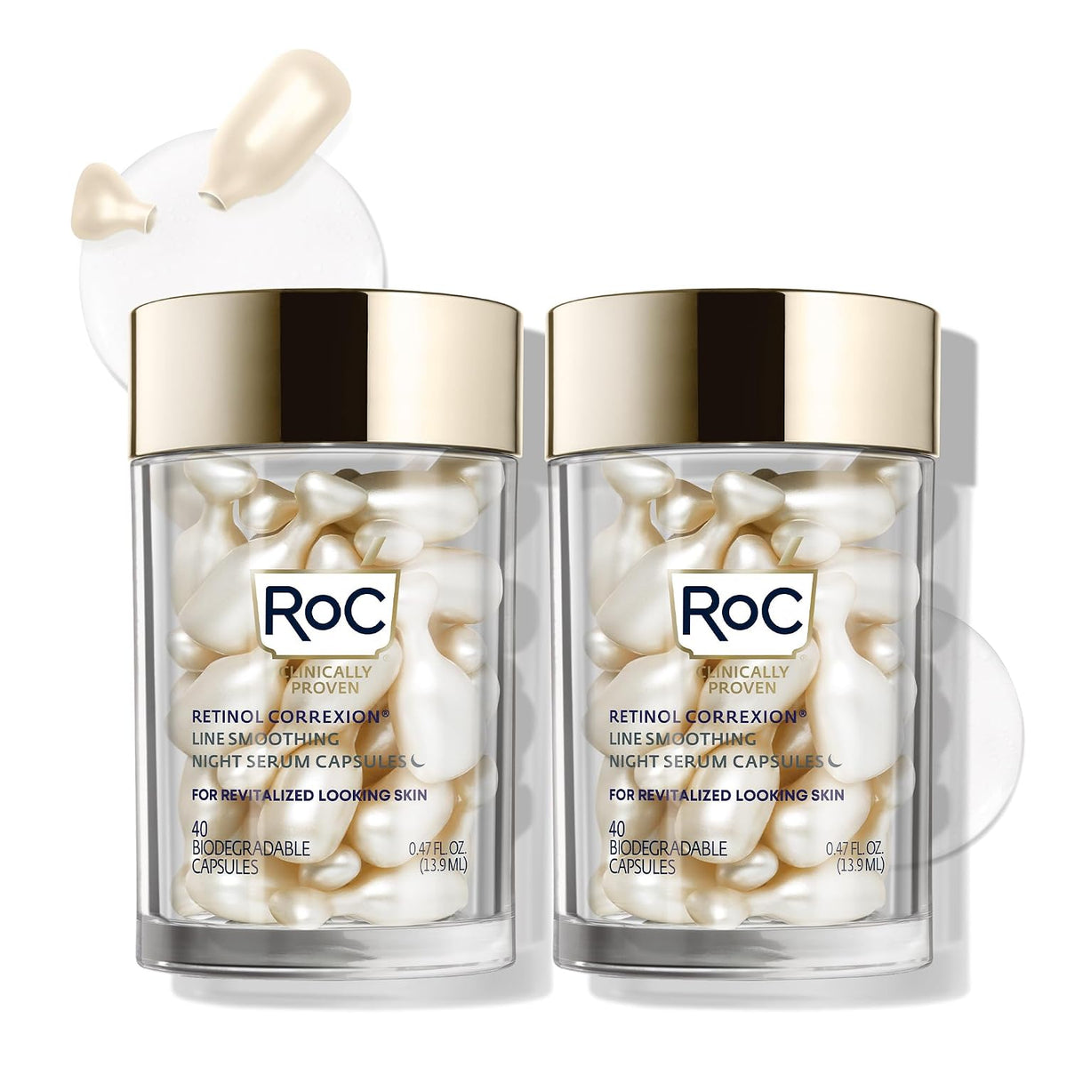 RoC Retinol Correxion Cápsulas de suero nocturno antienvejecimiento...