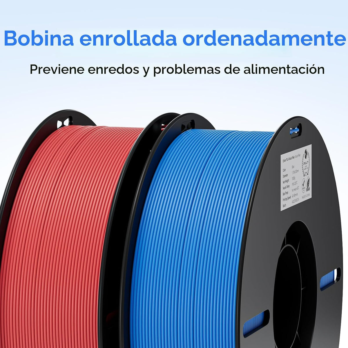 Creality Filamento PLA para impresora 3D de 8.8 lbs, gris, azul, am...
