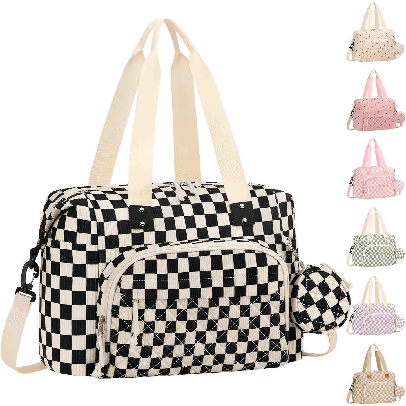 Tenot Bolsa de pañales de pana, bolsa de viaje para pañales con fun...