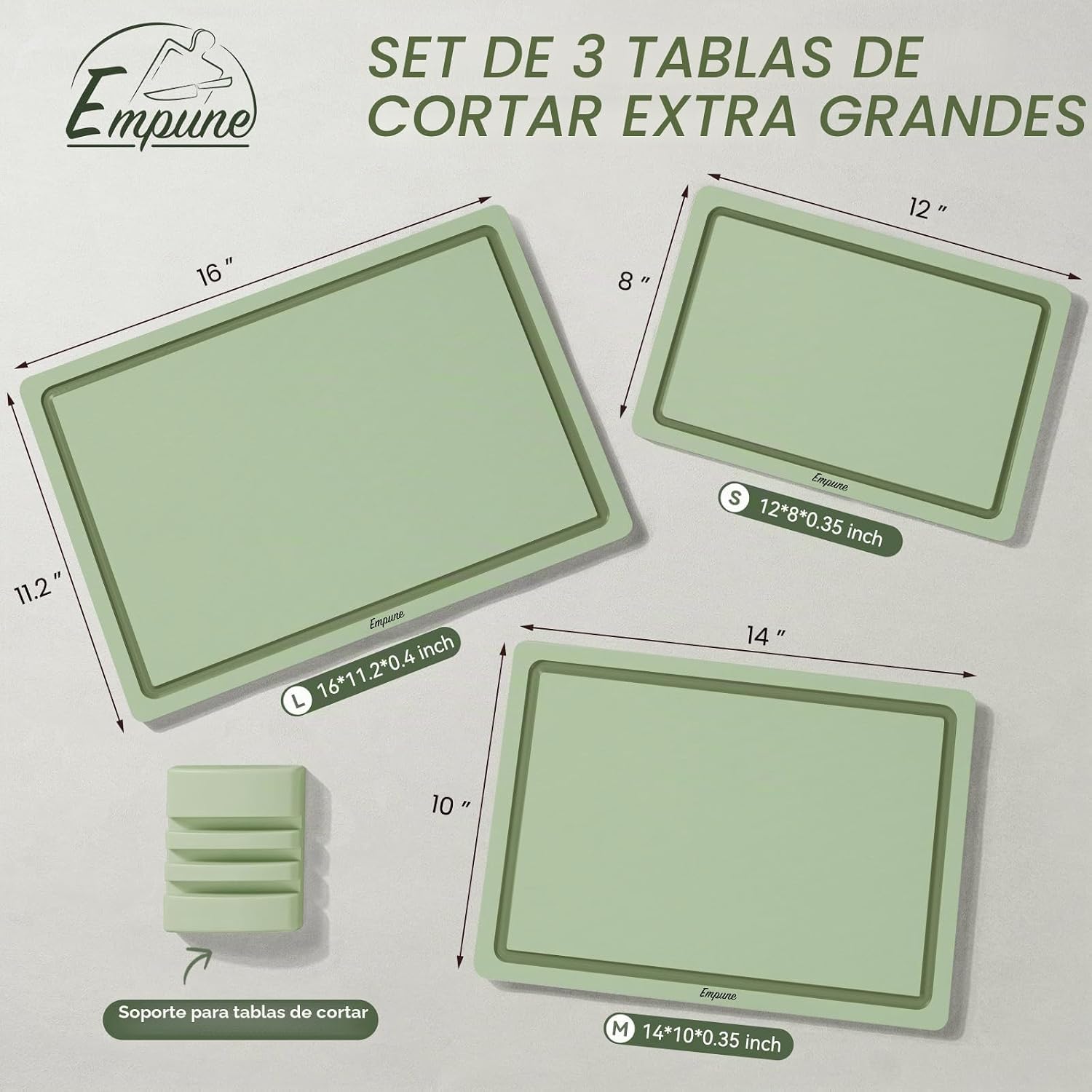 Empune - Juego de tablas de cortar de plástico, tablas de cortar de...