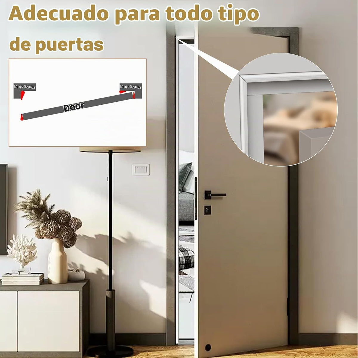 Tira de sellado de puerta de espuma en forma de cuña de 196", m...