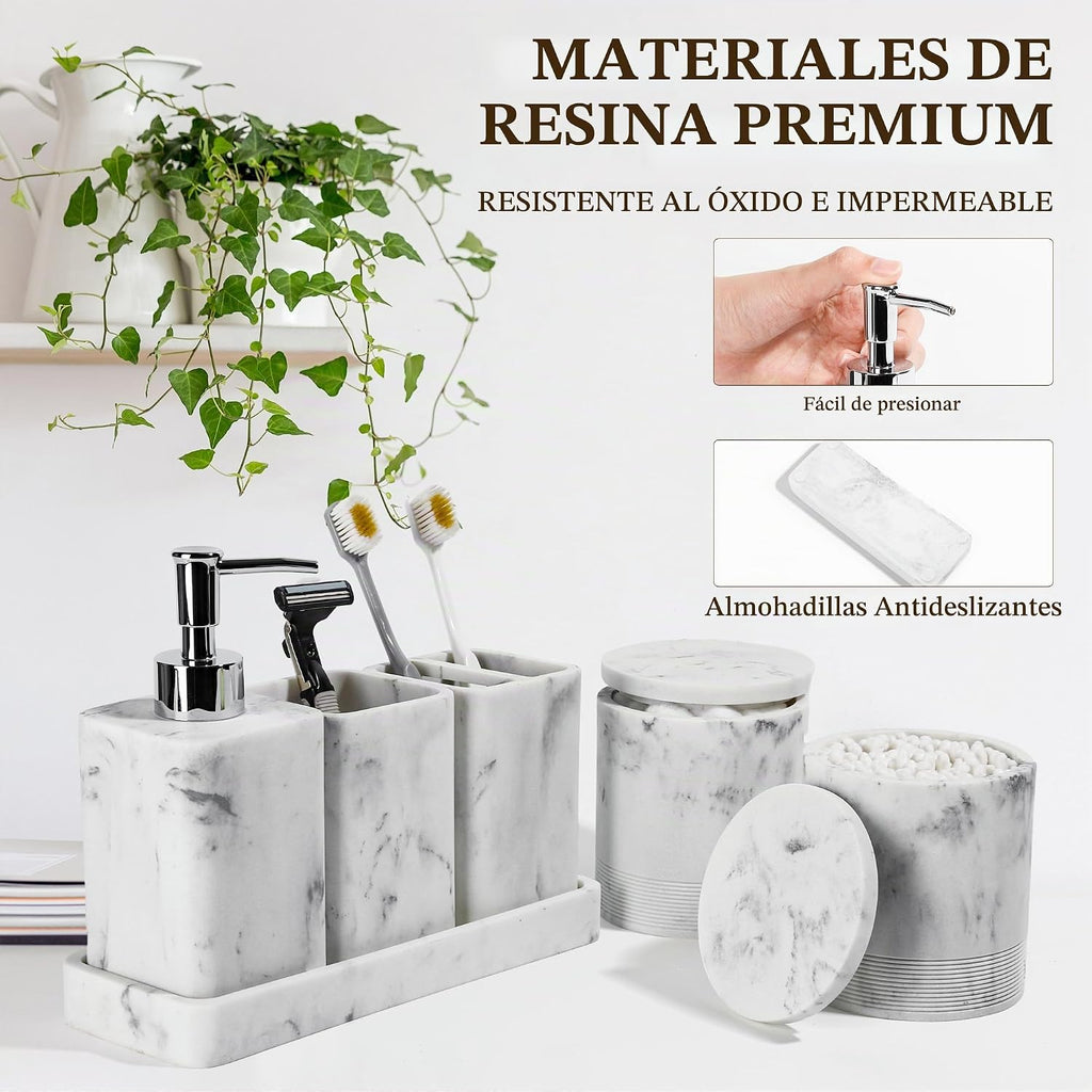 YMXYJM Juego de accesorios de baño, juego de dispensador de jabón d...