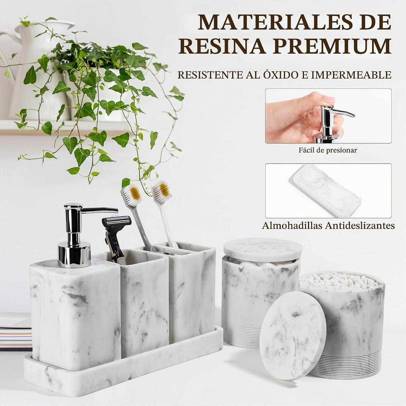 YMXYJM Juego de accesorios de baño, juego de dispensador de jabón d...