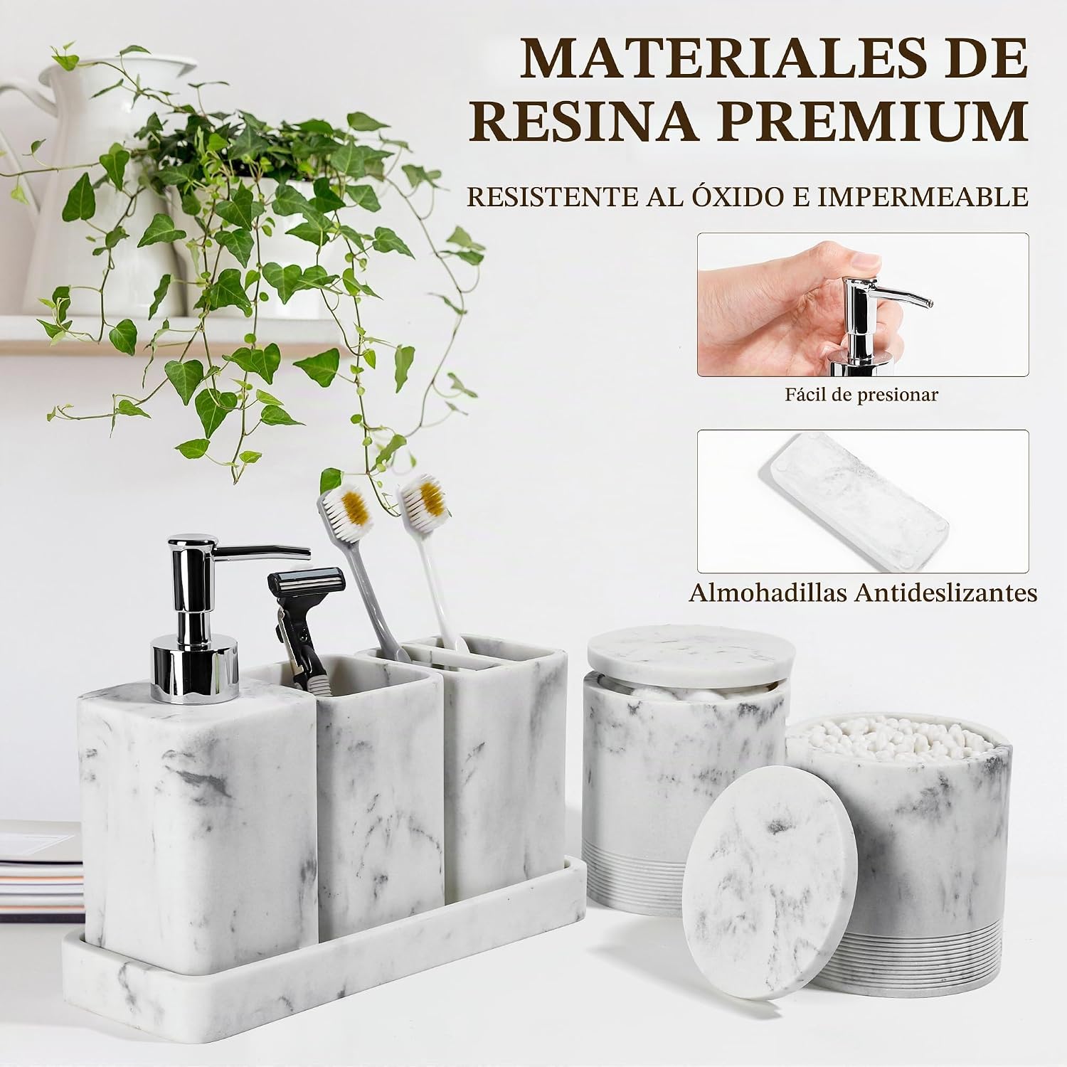 YMXYJM Juego de accesorios de baño, juego de dispensador de jabón d...