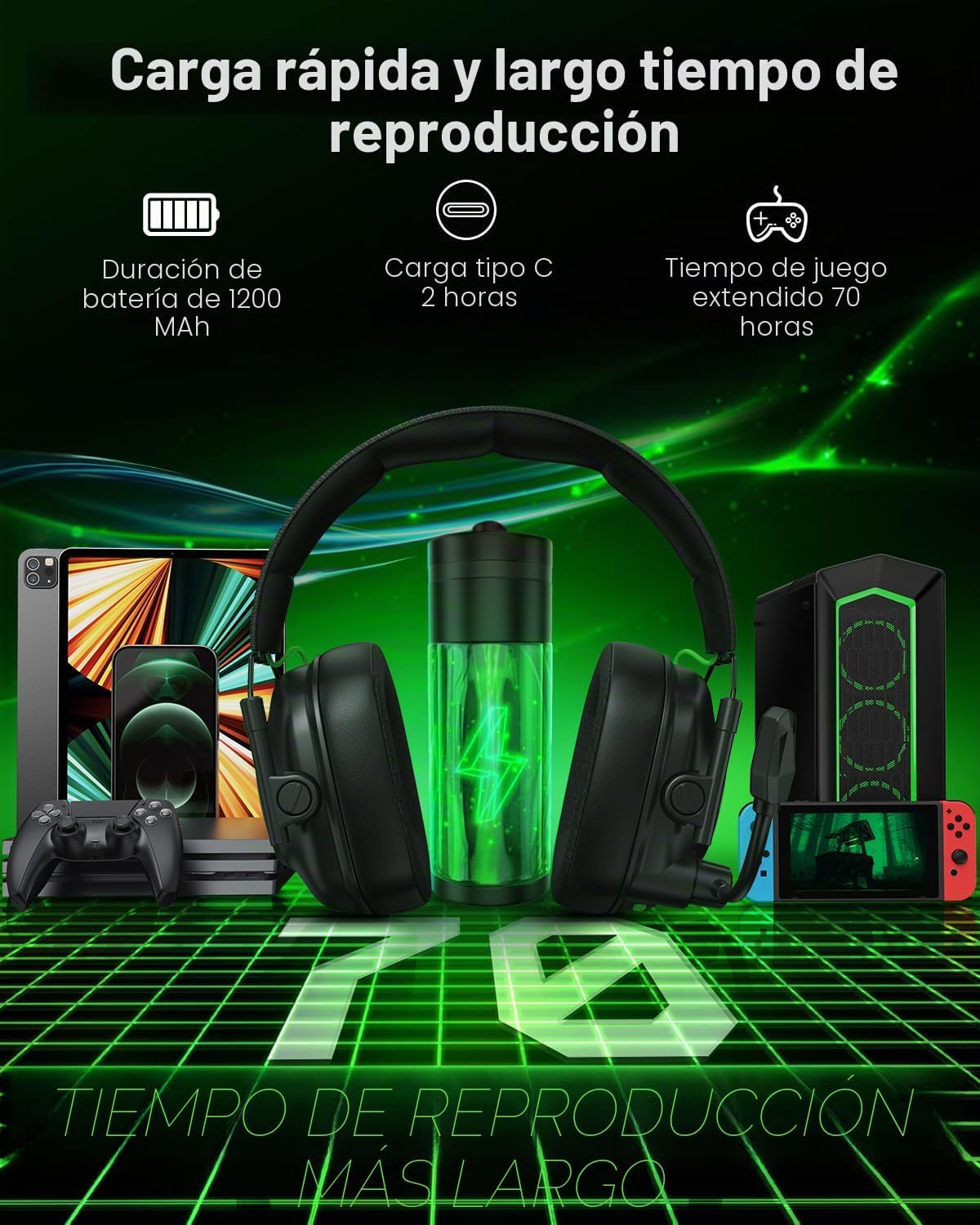 Auriculares inalámbricos para juegos con micrófono para PS5, PS4 y...