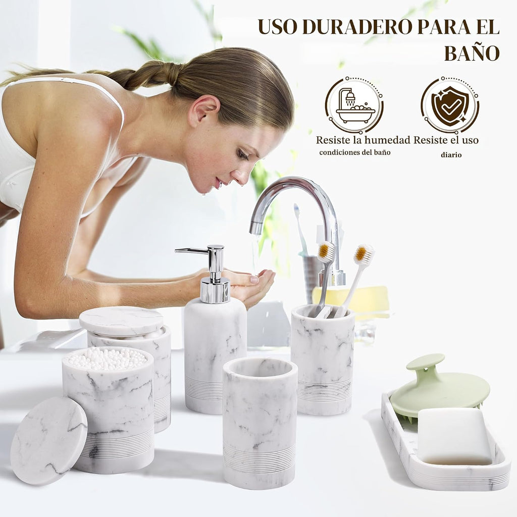 Juego de accesorios de baño, juego de accesorios de baño de 6 pieza...