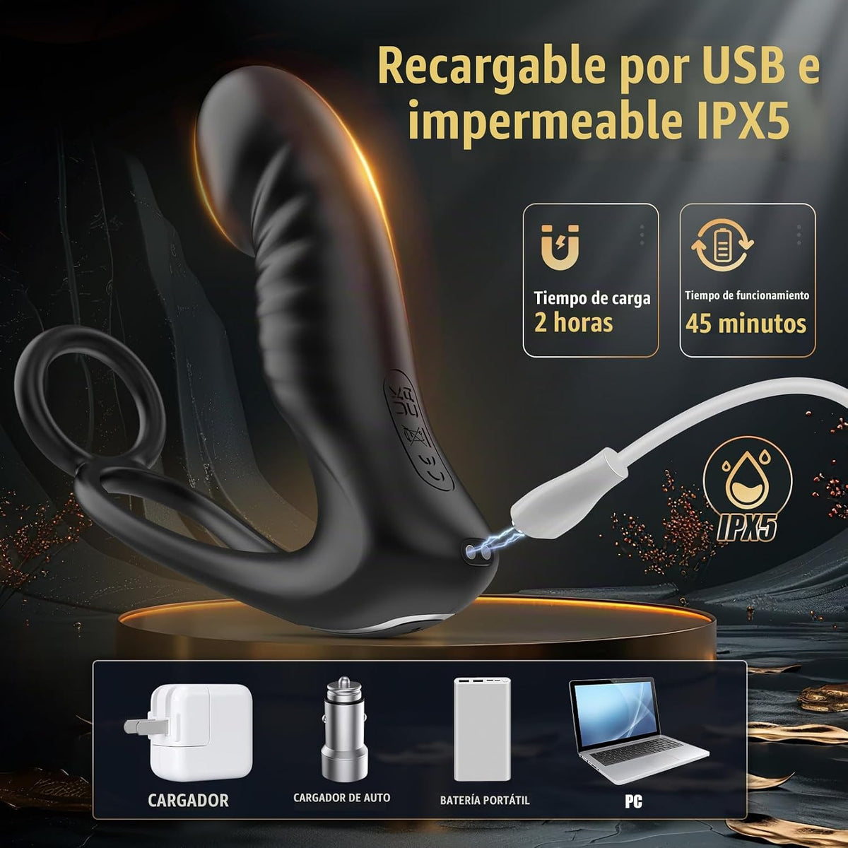 BEISAR - Vibrador de cuentas anales, juguete sexual masculino para...