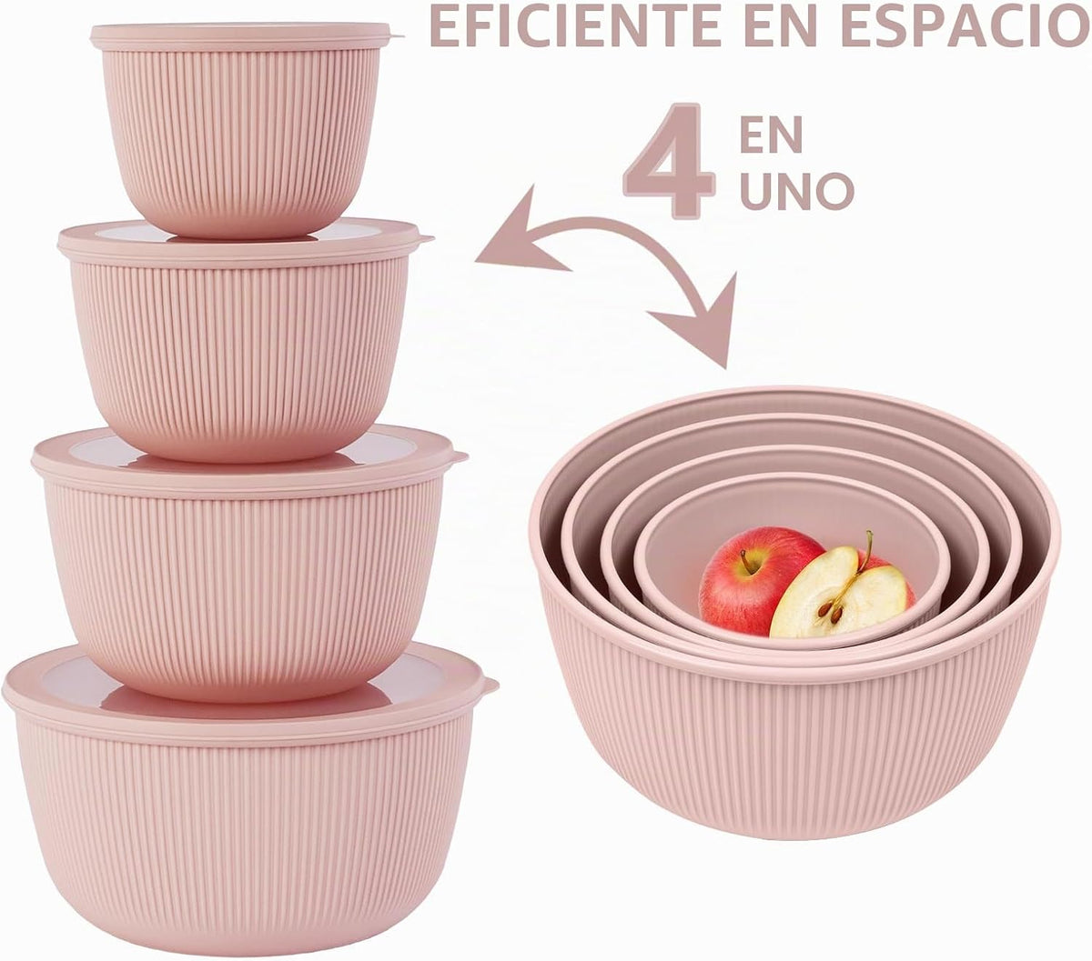 BoxedHome Juego de 4 cuencos para mezclar de 4.97 cuartos de galón...