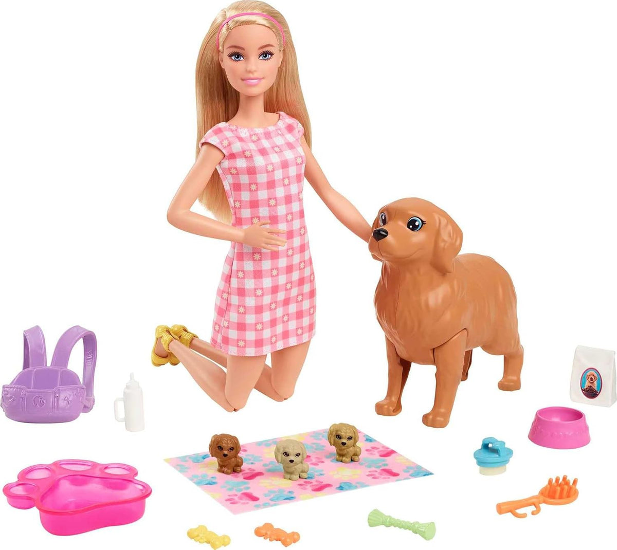 Barbie Set de muñecas y mascotas con mamá perro y cachorros | Cabel...