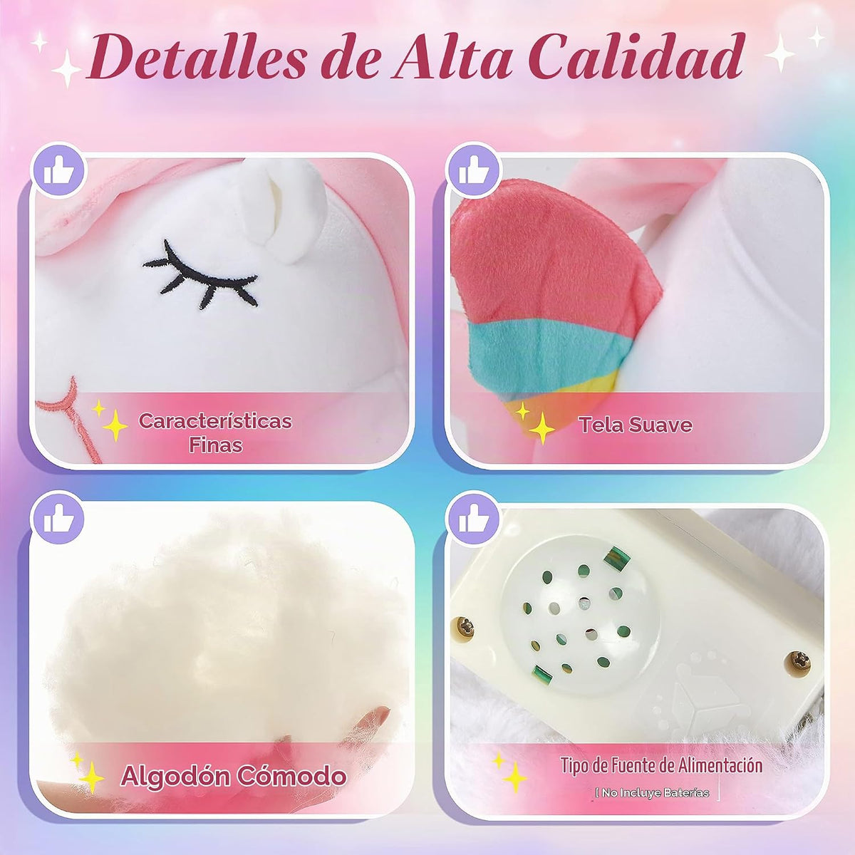 Athoinsu Peluche de unicornio de 12 pulgadas con luces LED colorida...