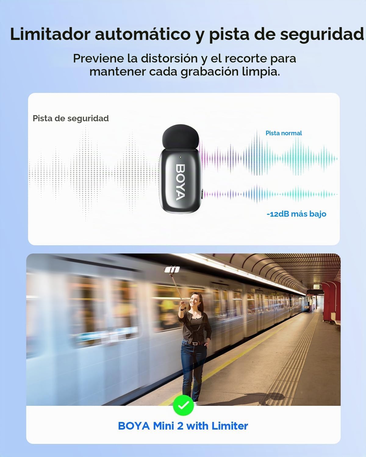 BOYA Micrófono de solapa inalámbrico Mini 2 USB tipo C para Android...