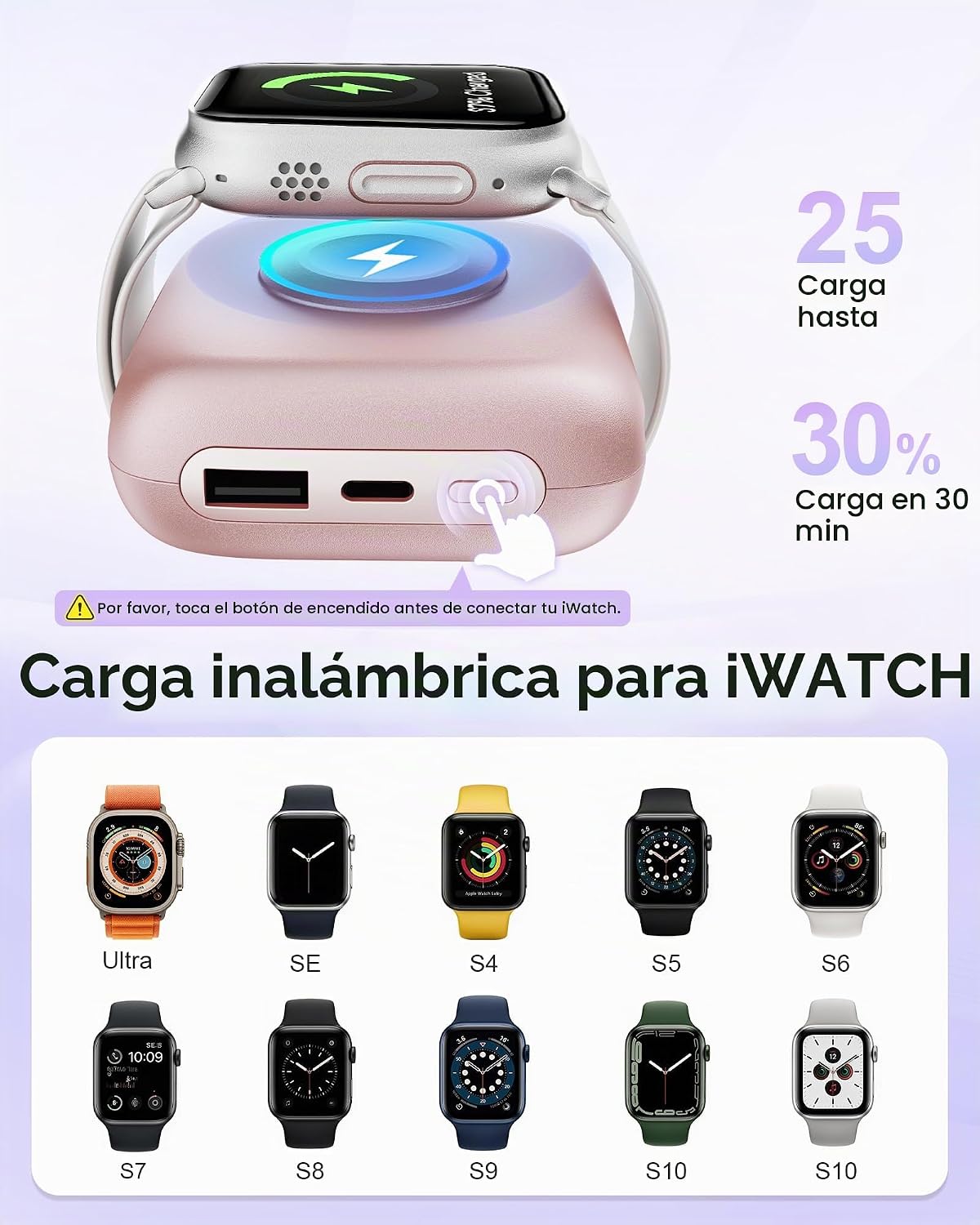 Cargador portátil 3 en 1, más pequeño 10000mAh incorporado cables 2...