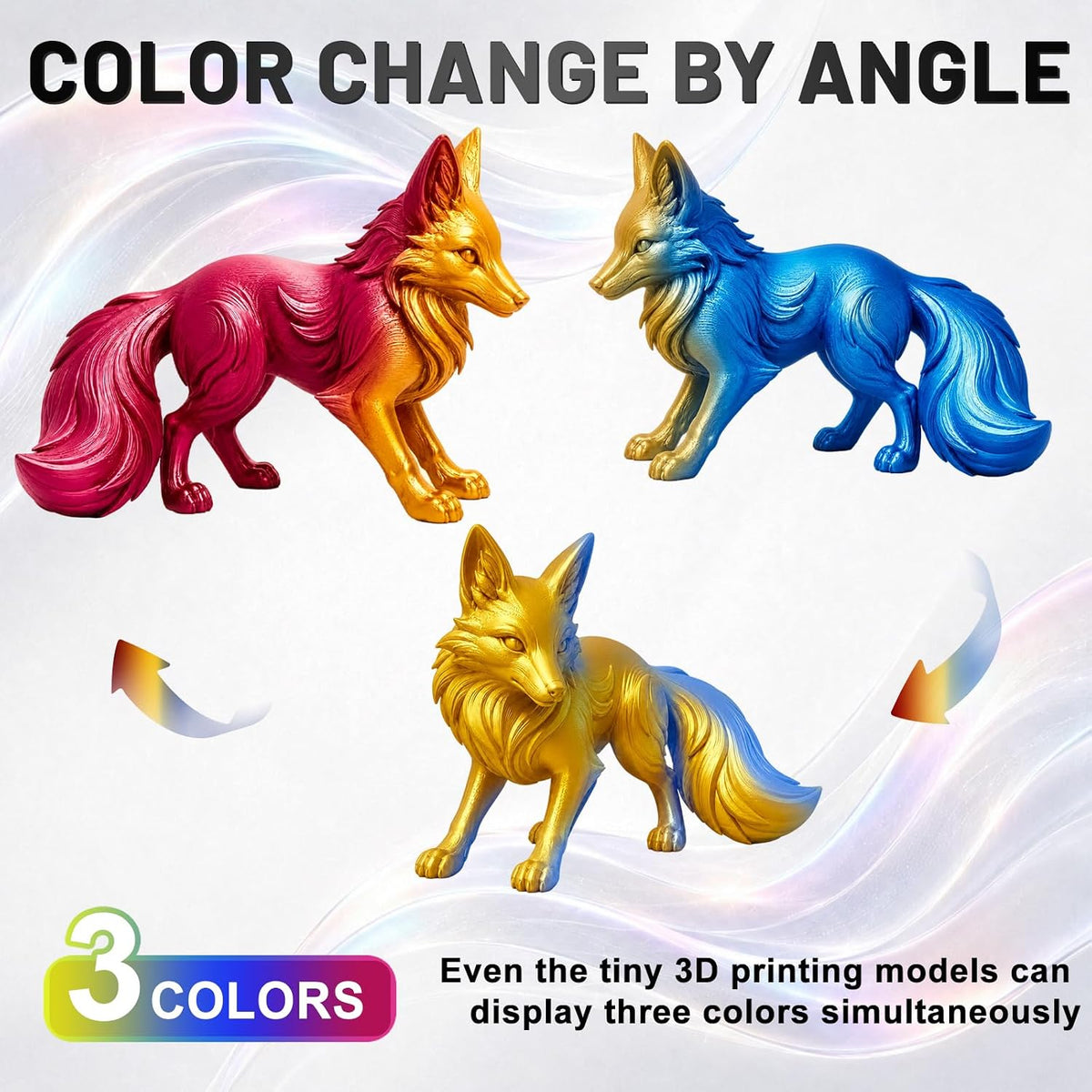 Colourbing Tricolor Silk - Paquete de filamentos para impresora 3D...