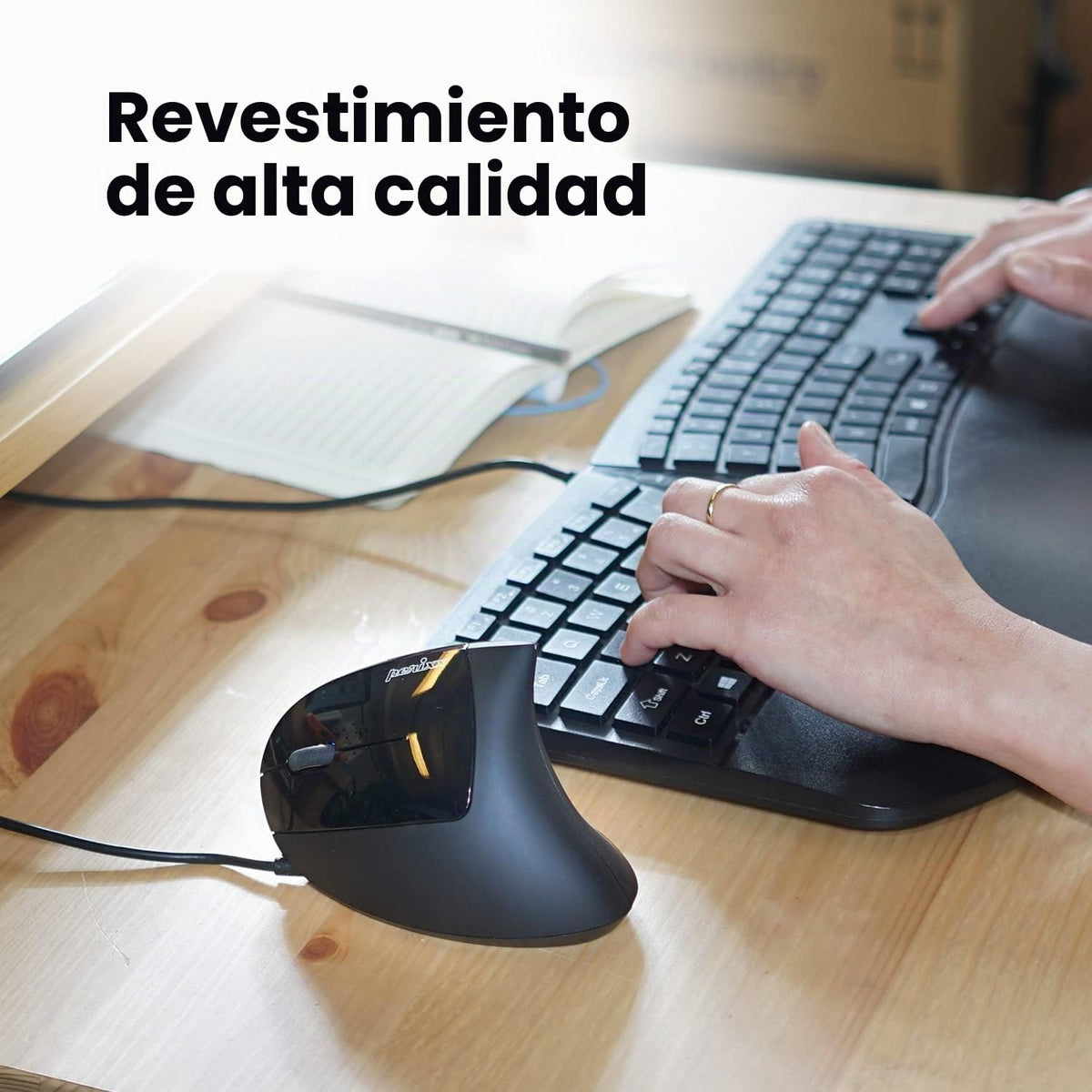 Perixx Perimice-513L - Mouse ergonómico vertical con cable con 2 DP...